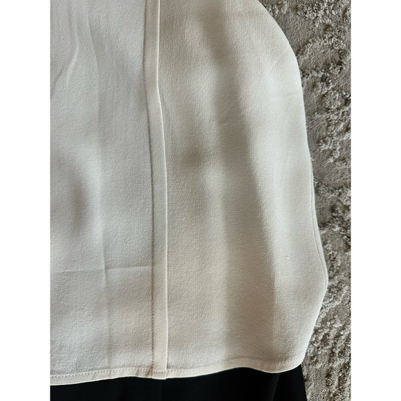 Eileen Fisher Two-Tone Silk Shift Dress in Bone Black Sz. Small - Picture 8 of 12